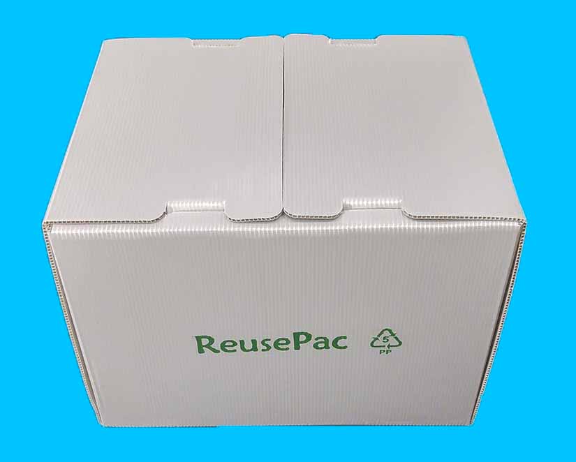 ReusePac reusable boxes with innovative flap interlocks