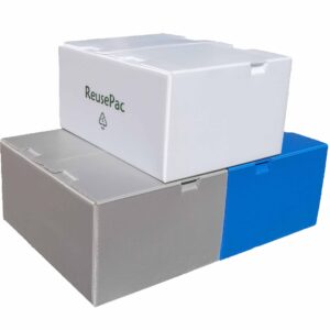 Reusable boxes with interlocked flaps and snap fits