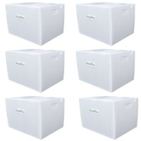 6 pack 18x14x12 inch X-Large reusable boxes, near white moving & storage