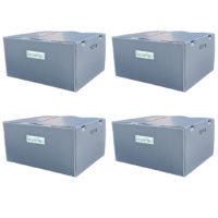 4 pack 20x16x10 inch X-Large reusable boxes, gray moving & storage