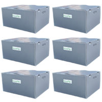 6 pack 20x16x10 inch X-Large reusable boxes, gray moving & storage
