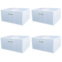 4 pack 20x16x10 inch X-Large reusable boxes, near white moving & storage