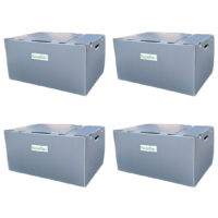 4 pack 24x16x12 inch reusable boxes, gray, 