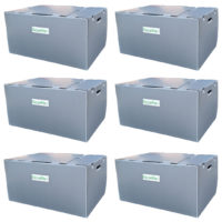 6 pack 24x16x12 inch reusable boxes, gray moving & storage