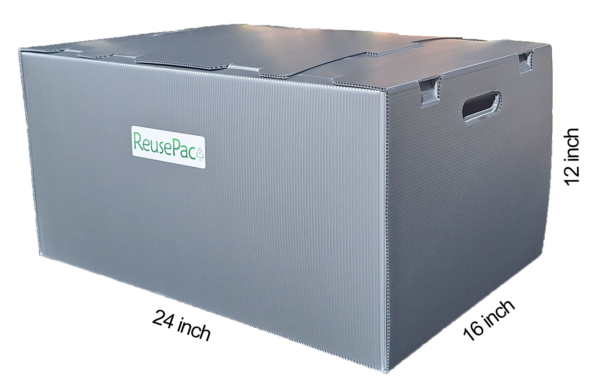 Reusable box gray 24x16x12 inch moving & storage