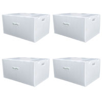 4 pack 24x16x12 inch reusable boxes, near white moving & storage