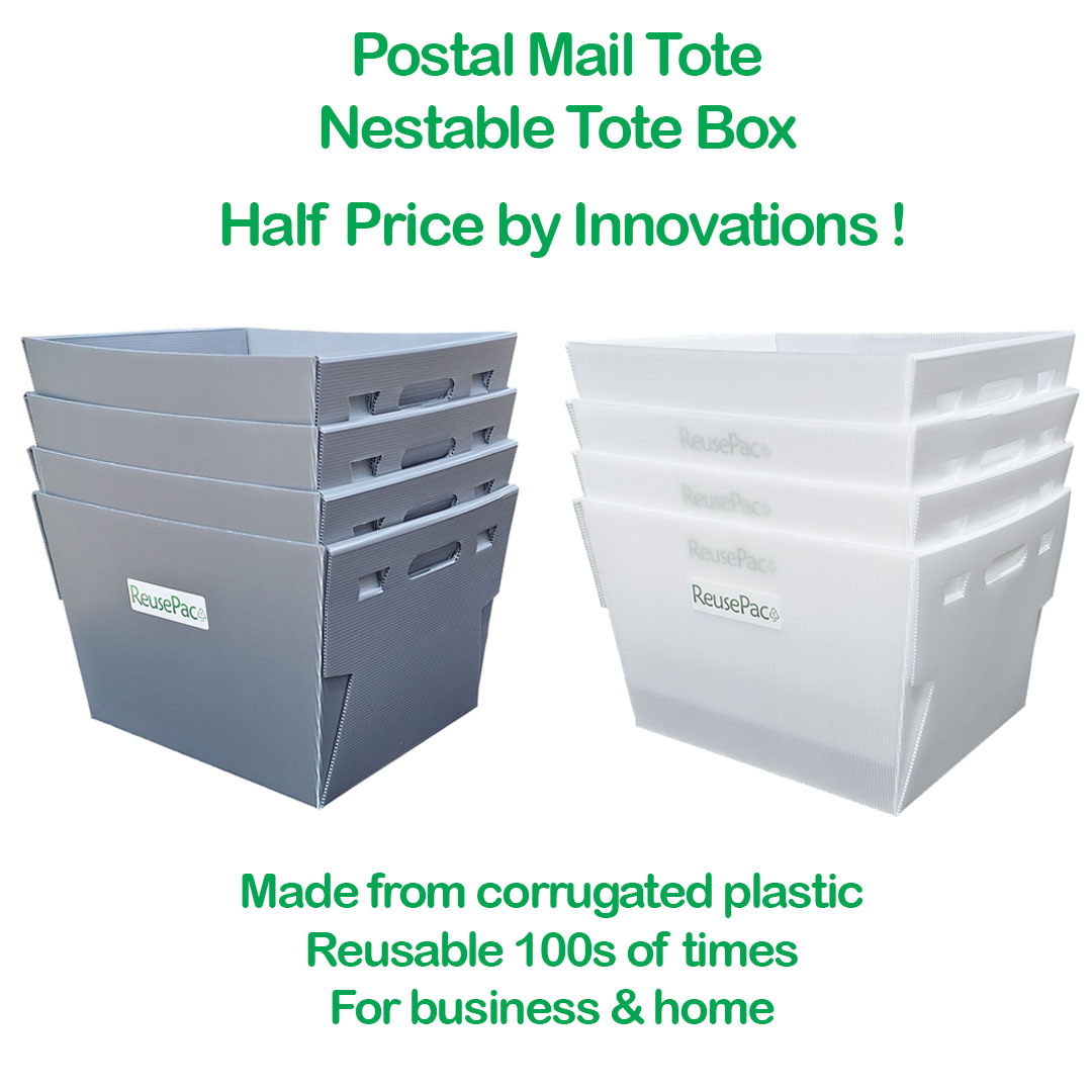Postal mail totes Nestable tote box Half Price by innovations.